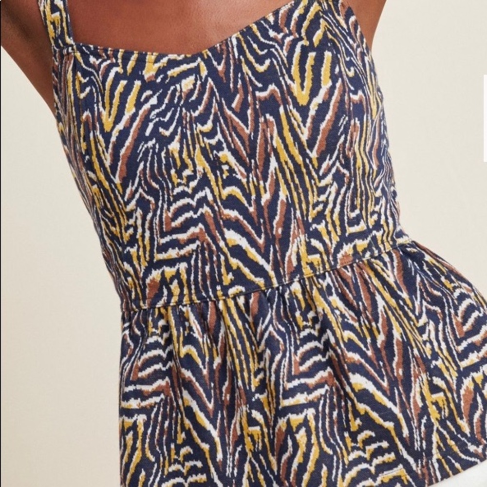 Anthropologie Jaime Zebra Peplum Tank medium
